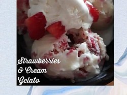 HOMEMADE STRAWBERRY AND CREAM GELATO